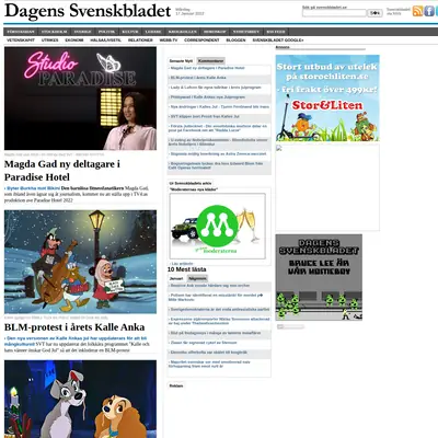 Dagens Svensk startsida 2022
