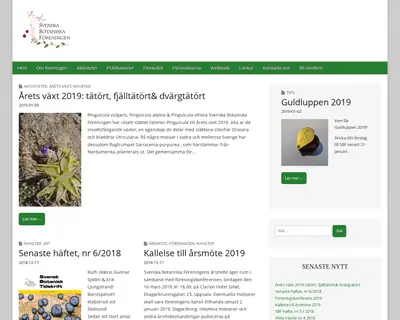Svensk Botanisk Tidskrift startsida 2019
