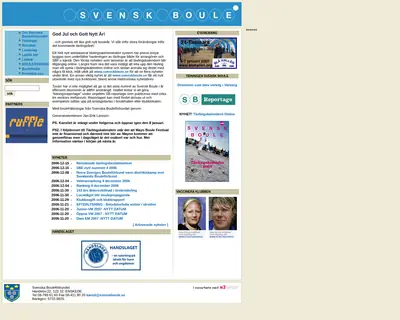 Svensk Boule startsida 2007