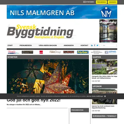 Svensk Byggtidning startsida 2022