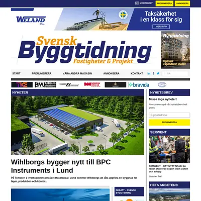 Svensk Byggtidning startsida 2025