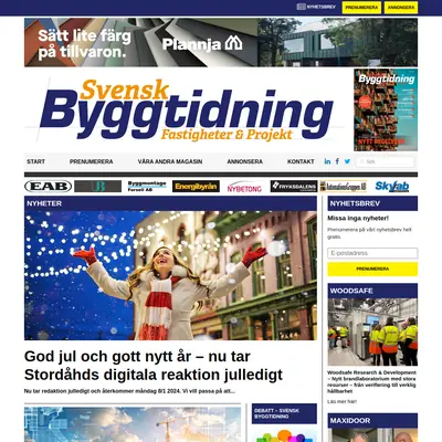 Svensk Byggtidning startsida 2026