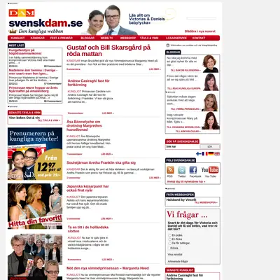 Svensk Damtidning startsida 2012