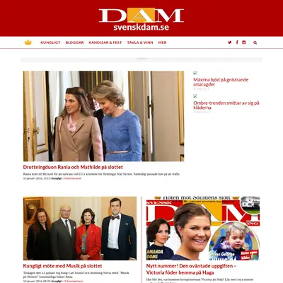 Svensk Damtidning startsida 2016