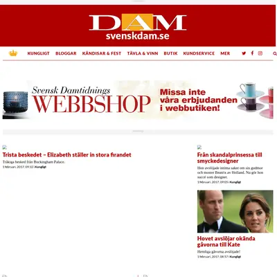 Svensk Damtidning startsida 2017