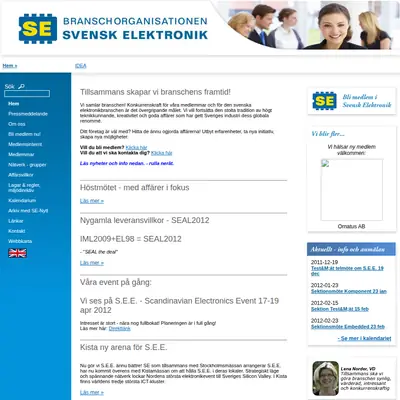 www.svenskelektronik.se startsida 2012