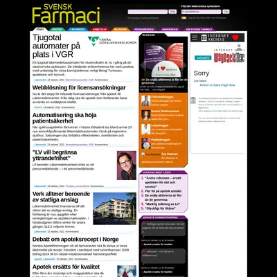 Svensk Farmaci startsida 2011