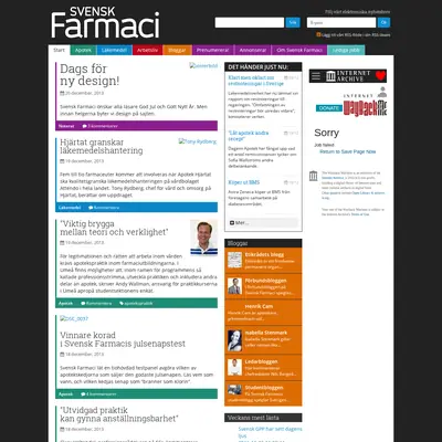 Svensk Farmaci startsida 2014