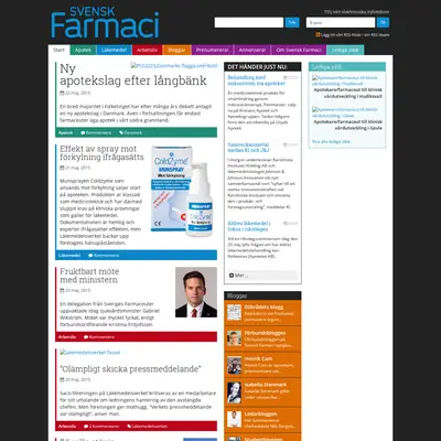 Svensk Farmaci startsida 2015