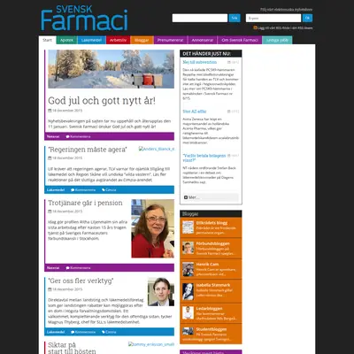 Svensk Farmaci startsida 2016