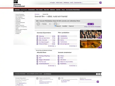 www.svenskfilmdatabas.se startsida 2009