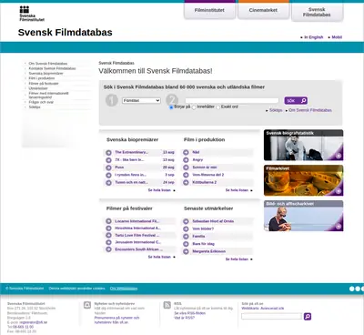 www.svenskfilmdatabas.se startsida 2010