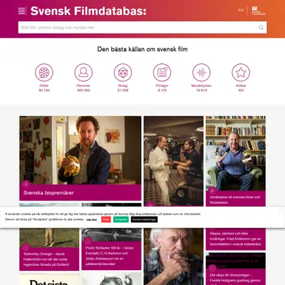 www.svenskfilmdatabas.se startsida 2021