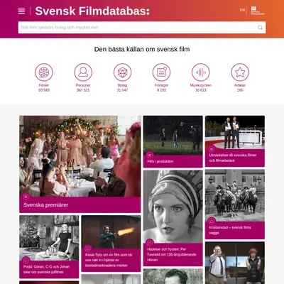 www.svenskfilmdatabas.se startsida 2024
