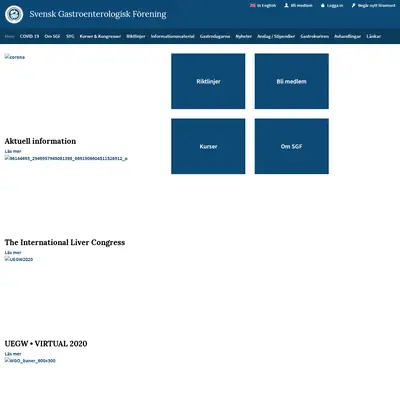 www.svenskgastroenterologi.se startsida 2020