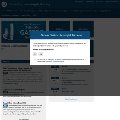 www.svenskgastroenterologi.se startsida 2022