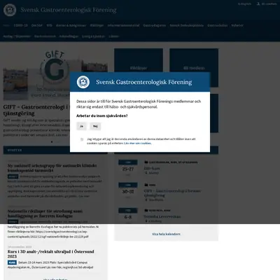 www.svenskgastroenterologi.se startsida 2023