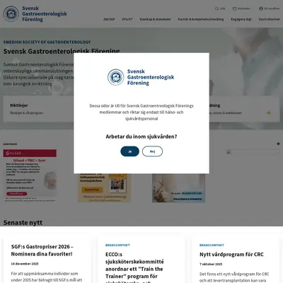 www.svenskgastroenterologi.se startsida 2026