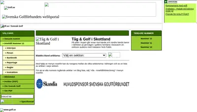 Svensk Golf startsida 2003