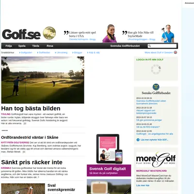 Svensk Golf startsida 2013