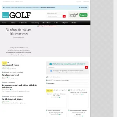 Svensk Golf startsida 2015