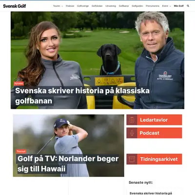 Svensk Golf startsida 2022