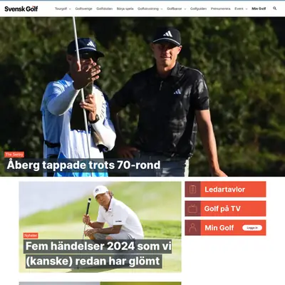 Svensk Golf startsida 2025