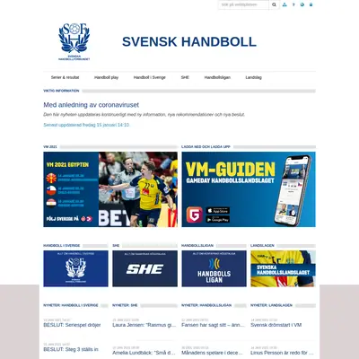 Handboll startsida 2021