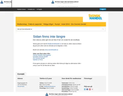 Svensk Grosshandel startsida 1999
