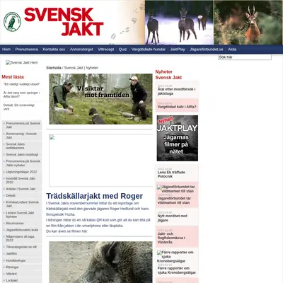 svenskjakt.se startsida 2012