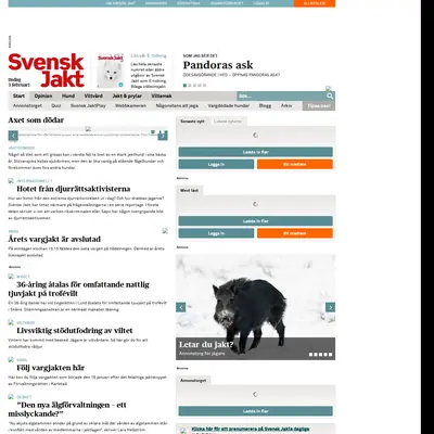 svenskjakt.se startsida 2015
