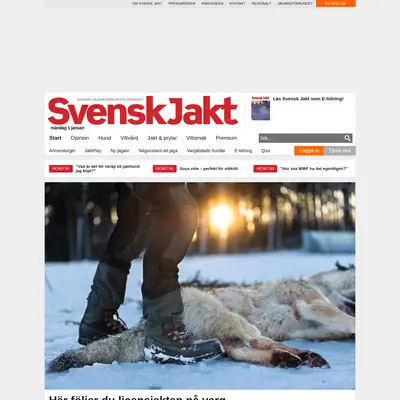 svenskjakt.se startsida 2024