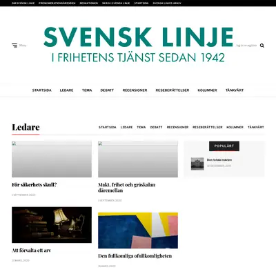 Svensk Linje startsida 2021