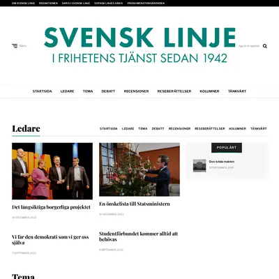 Svensk Linje startsida 2023