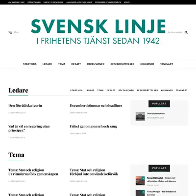Svensk Linje startsida 2025