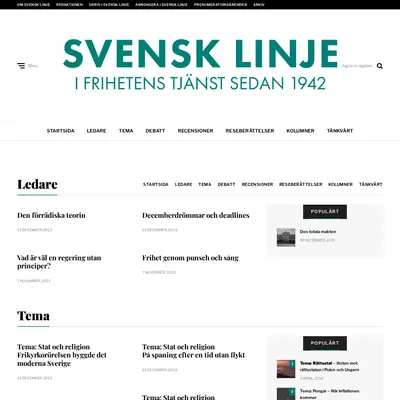 Svensk Linje startsida 2026