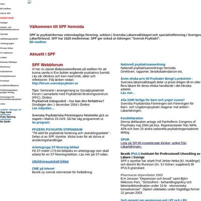 Svensk Psykiatri startsida 2004