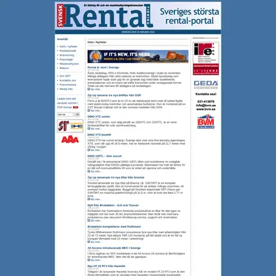 Svensk Rental Tidning startsida 2014