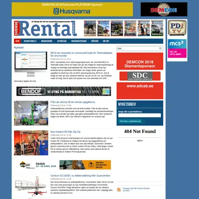 Svensk Rental Tidning startsida 2018