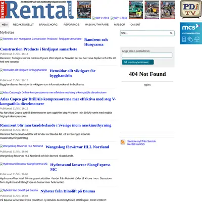 Svensk Rental Tidning startsida 2019