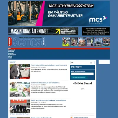 Svensk Rental Tidning startsida 2020