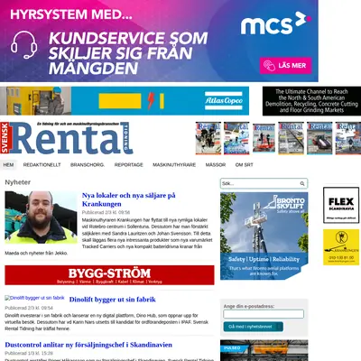 Svensk Rental Tidning startsida 2022