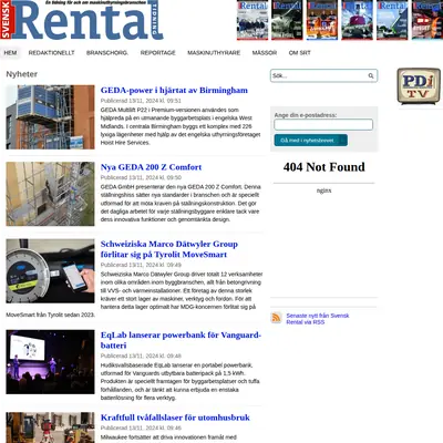 Svensk Rental Tidning startsida 2025