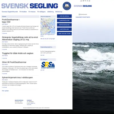 Svensk Segelsport Segling startsida 2017