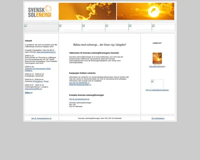 Tidningen Svensk Solenergi startsida 2008