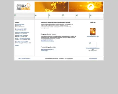 Tidningen Svensk Solenergi startsida 2009