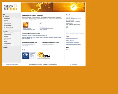 Tidningen Svensk Solenergi startsida 2010