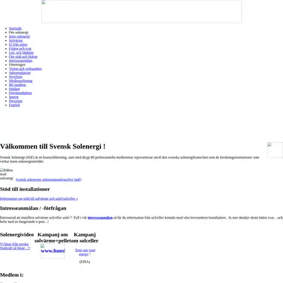 Tidningen Svensk Solenergi startsida 2012