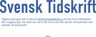 Svensk Tidskrift, svensktidskrift.se startsida 2006