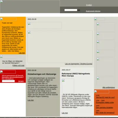 www.svensktnaringsliv.se startsida 2001